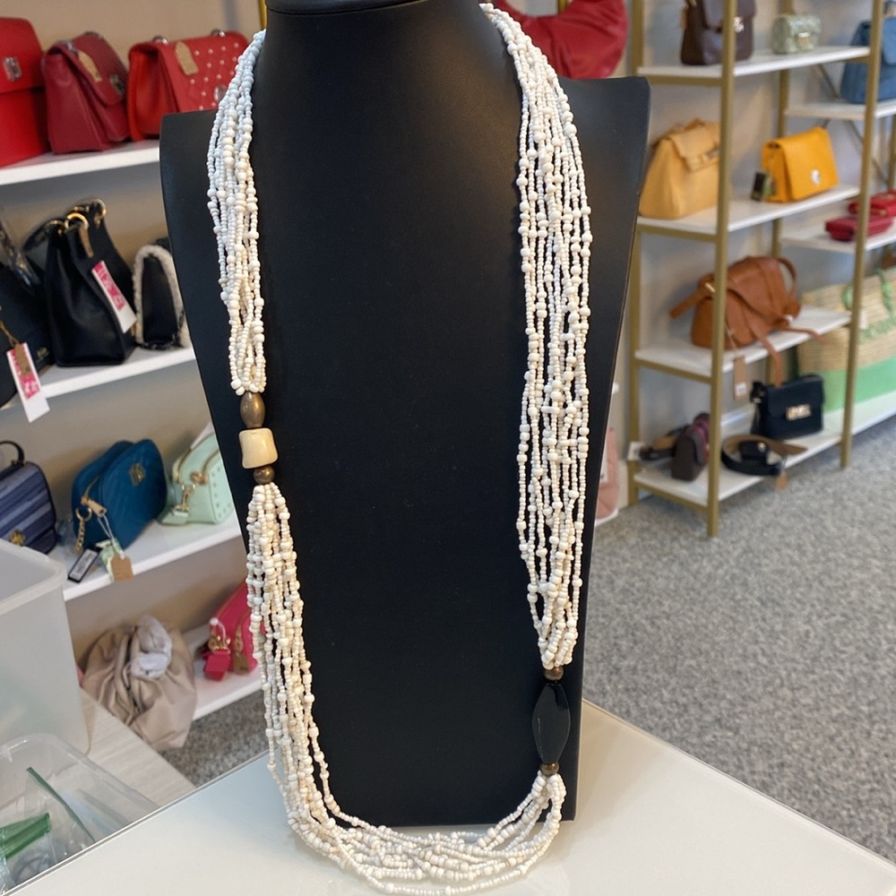 Silpada White Multi-Strand Beaded Necklace with Accent Beads
